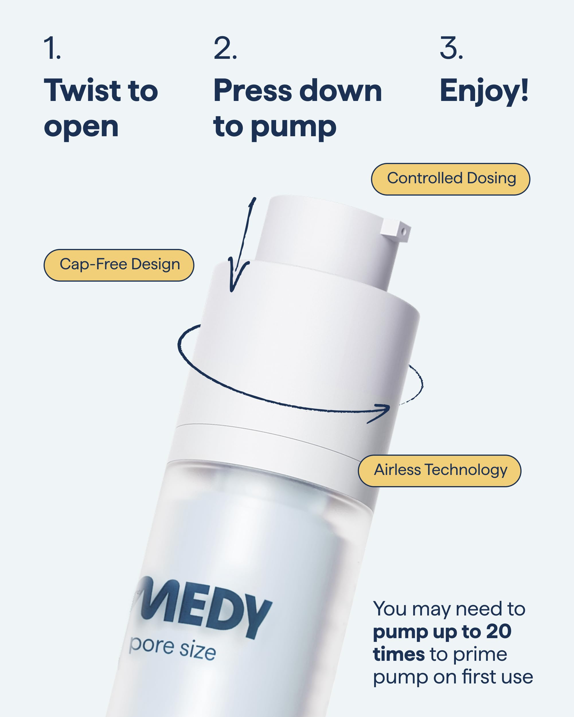 Remedy Science application on the cheek depicts even, gentle glide for nightly care.