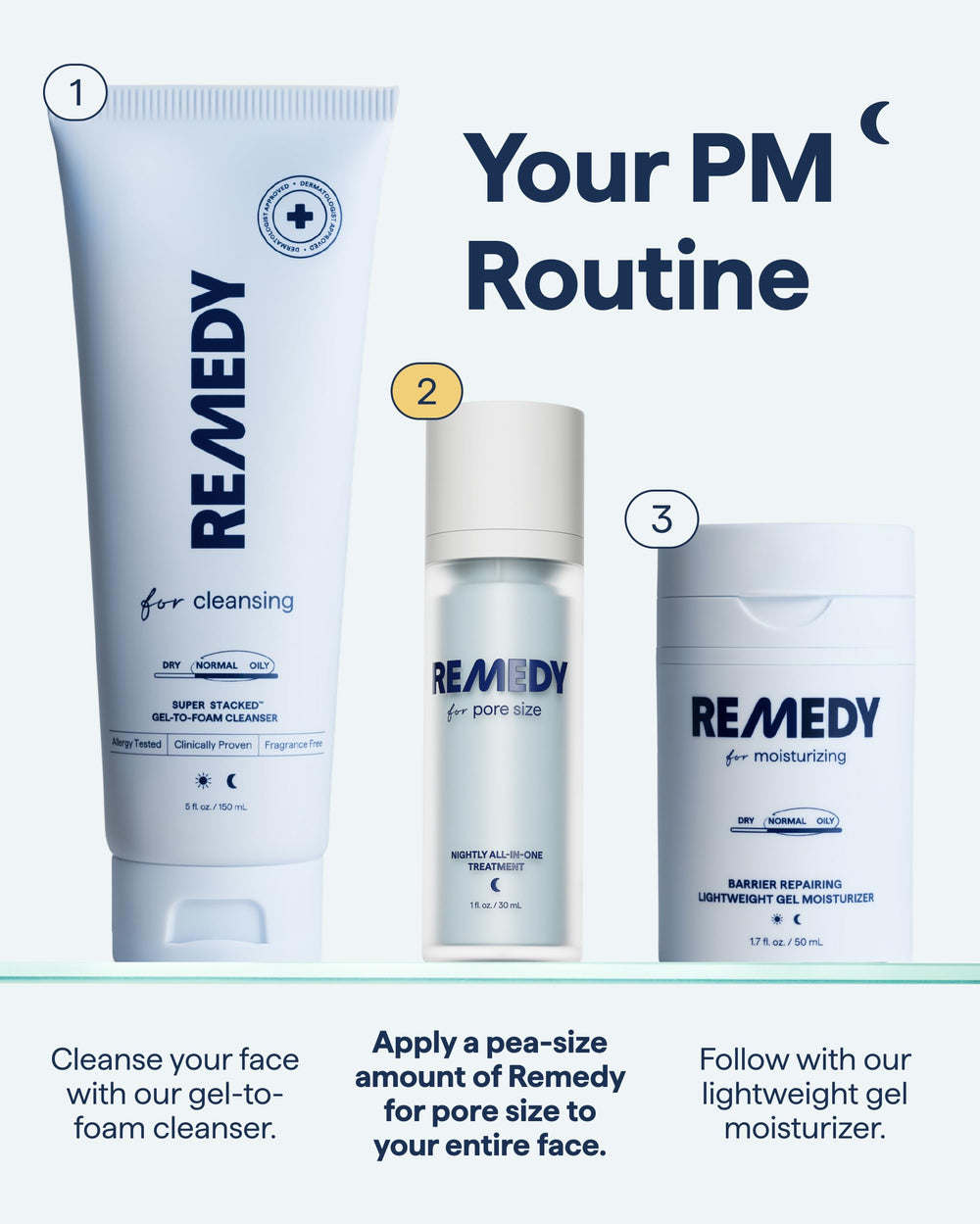 Remedy Science board-certified dermatologist badge signals trusted formulation.