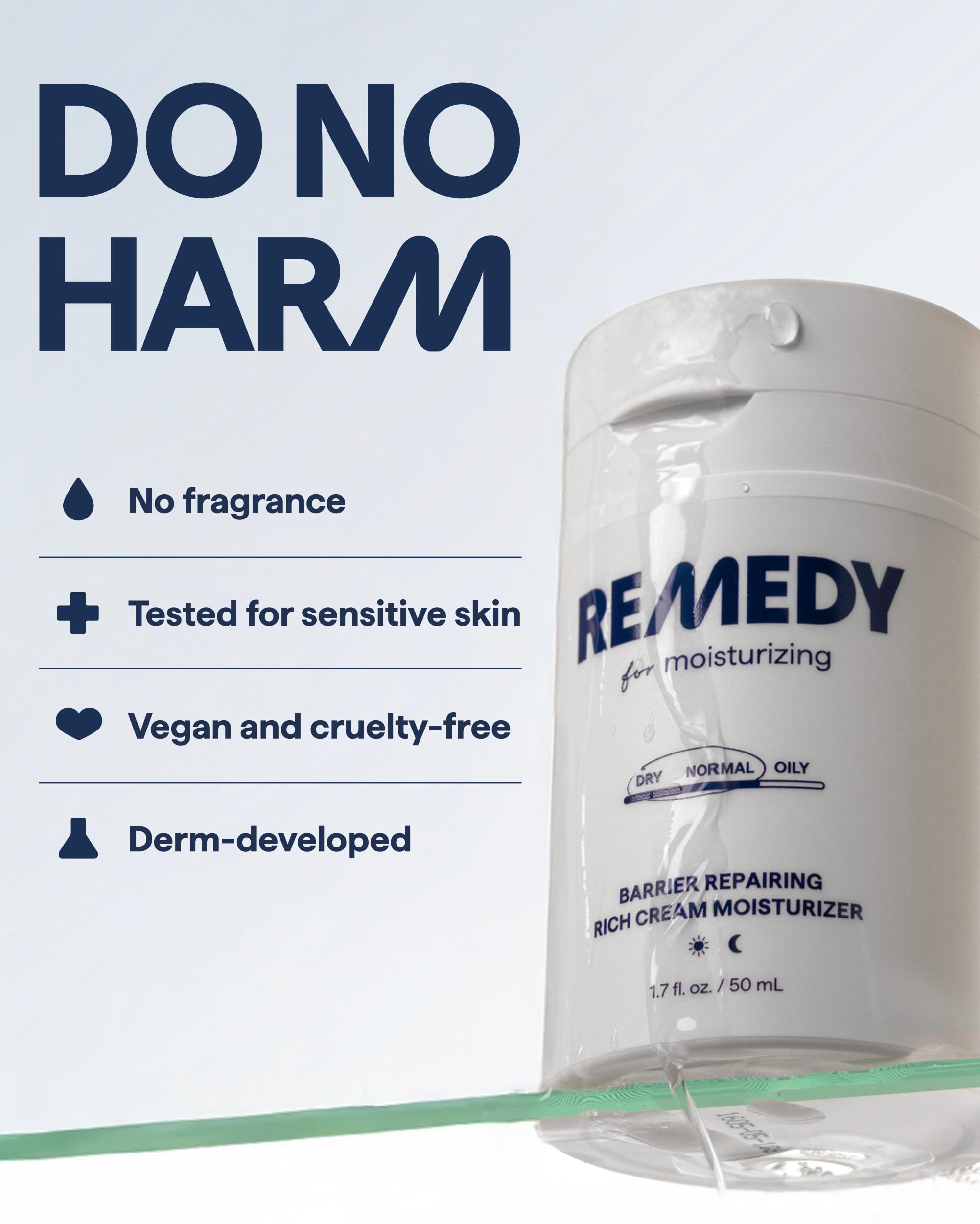 Remedy for Rich Moisture hands applying cream demonstrates daily use.