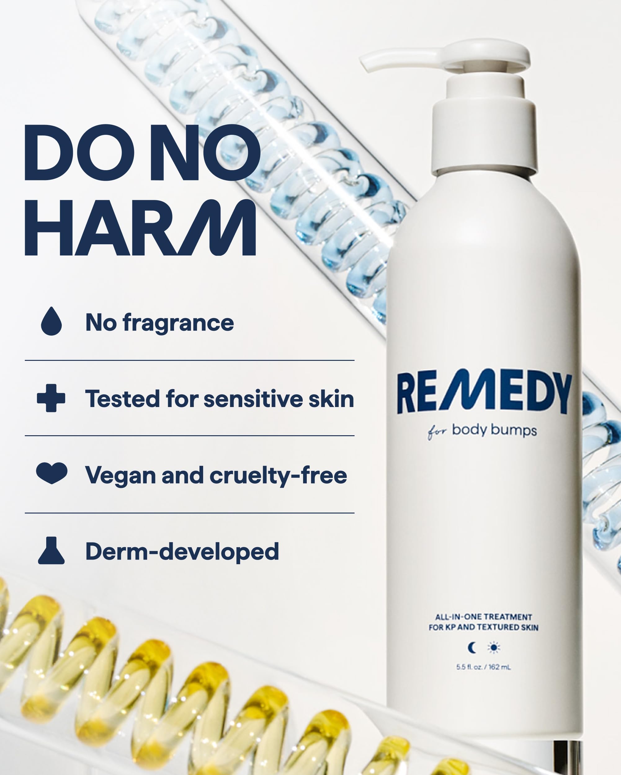Remedy Science gentle application gesture illustrates easy daily use.