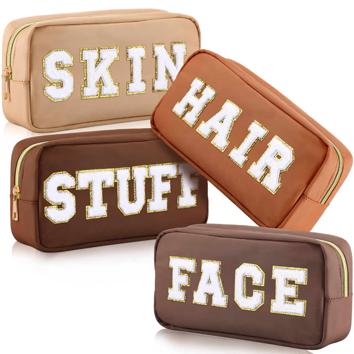 Remerry four-piece nylon cosmetic bags, Face bag, for organized travel makeup with easy access.