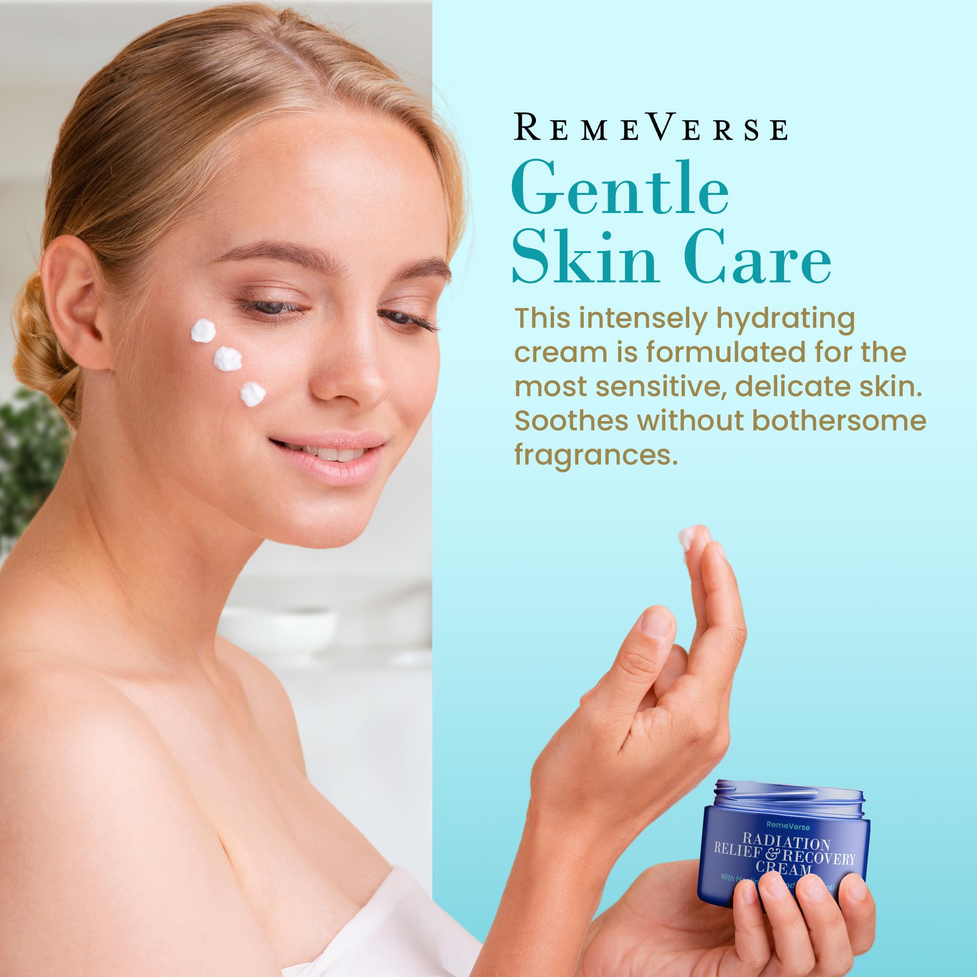 RemeVerse Radiation Cream hyaluronic-acid-peptides label, deep moisture for soft, replenished skin.