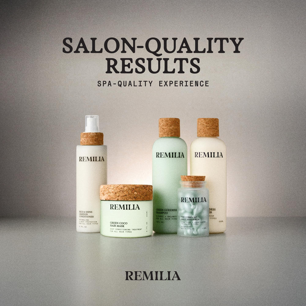 Remilia Hair keratin amino acids promote a smoother, shinier appearance after application