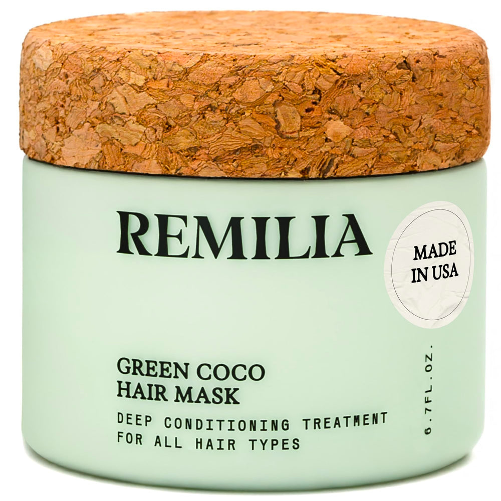 Remilia Hair Mask on damaged hair during application for instant shine potential.