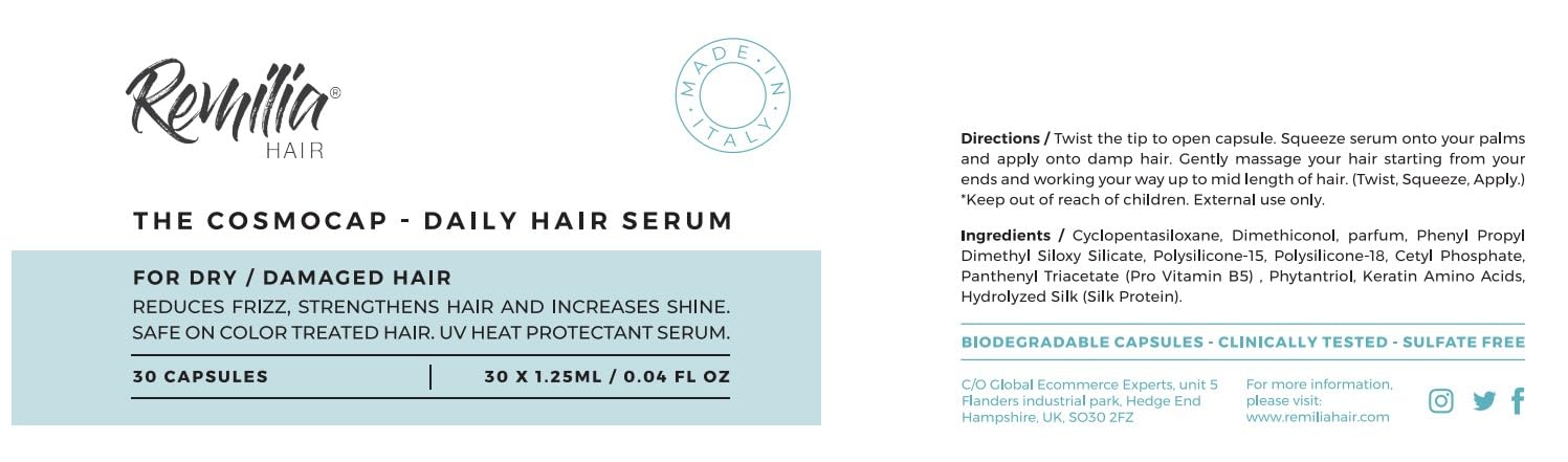 Remilia Hair vitamin B5 supports hydration and manageability for daily styling