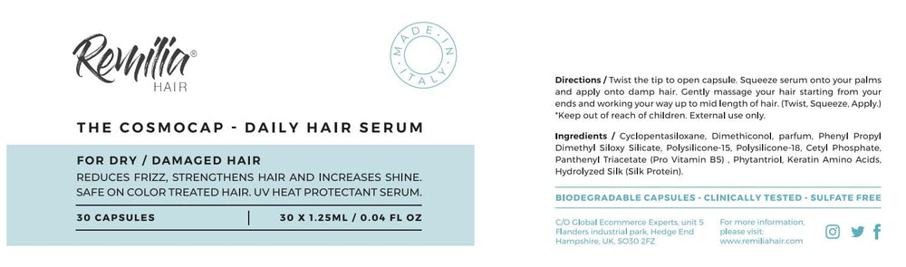 Remilia Hair vitamin B5 supports hydration and manageability for daily styling