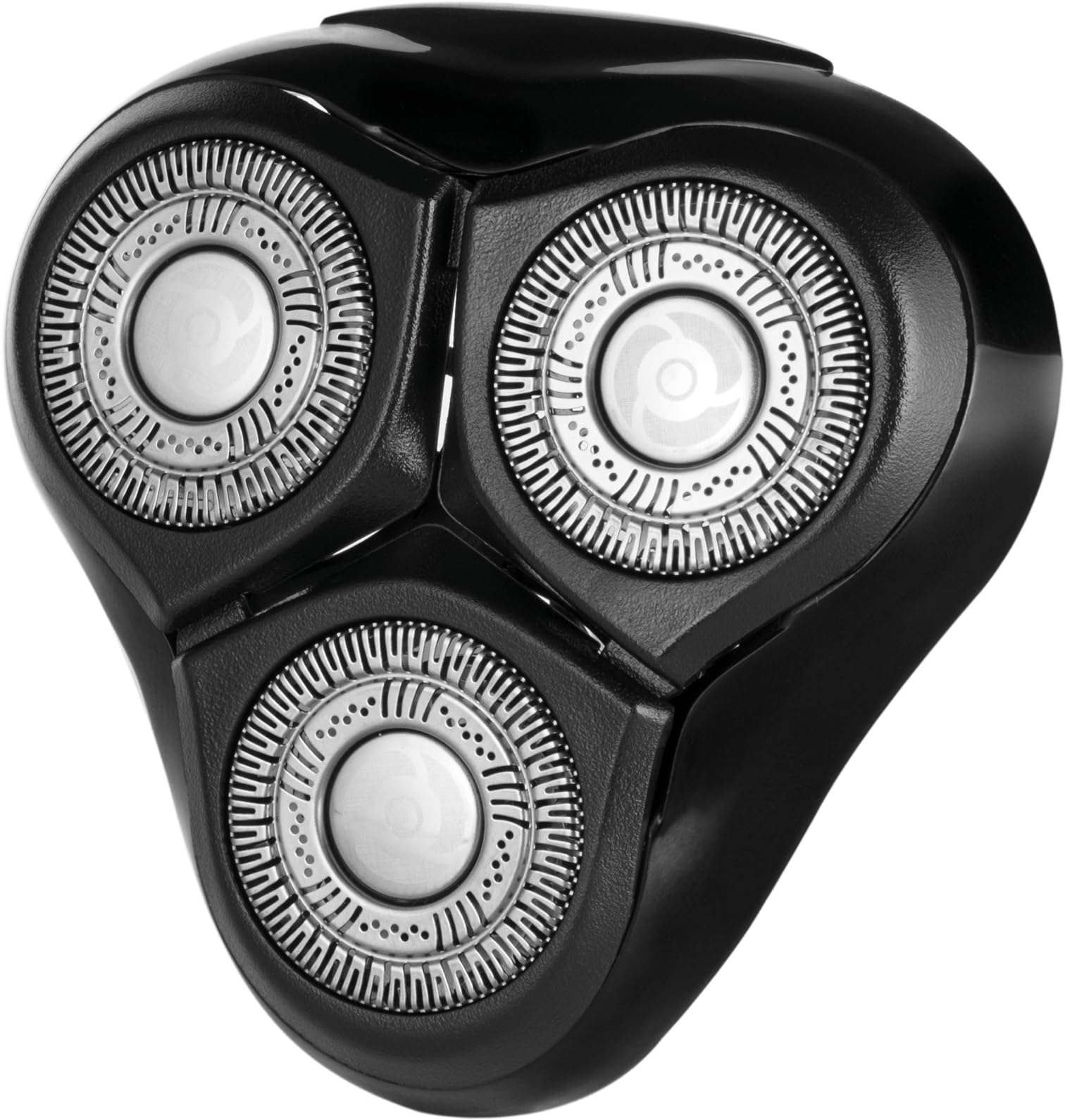 Remington PrecisionPlus replacement head closeup showing twin-track blades for efficient shave