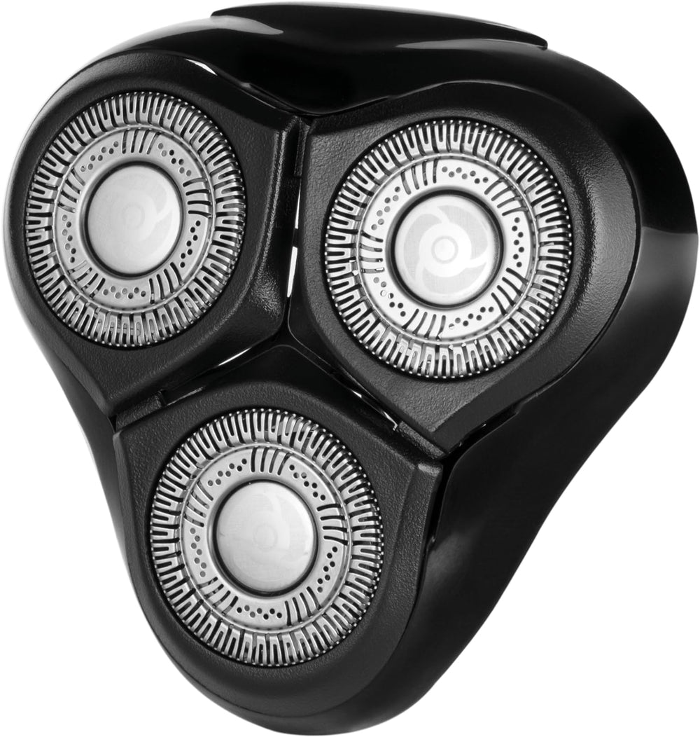 Remington PrecisionPlus replacement head closeup showing twin-track blades for efficient shave
