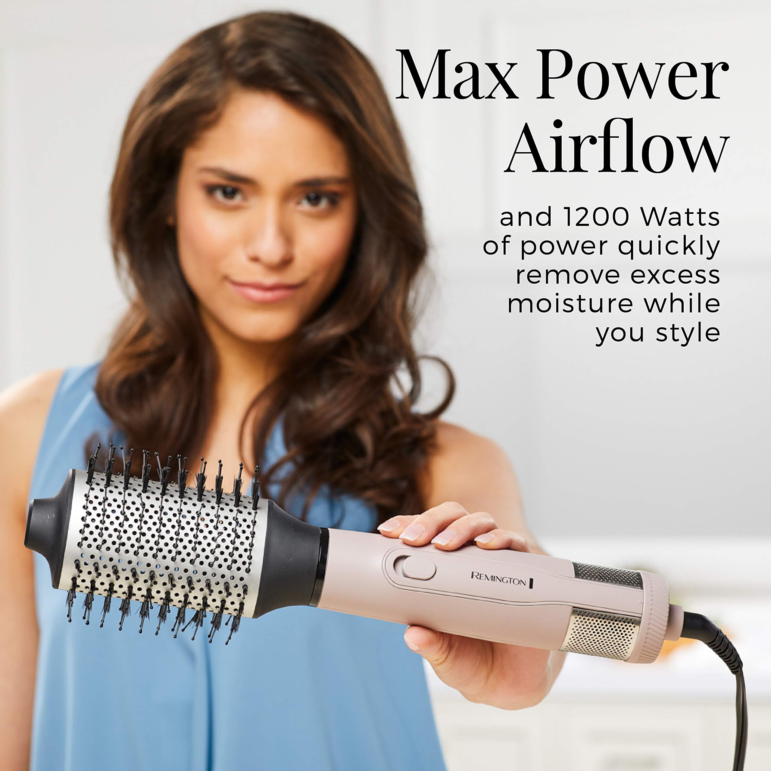 Remington Pro Wet2Style at-home blowout setup with damp hair.