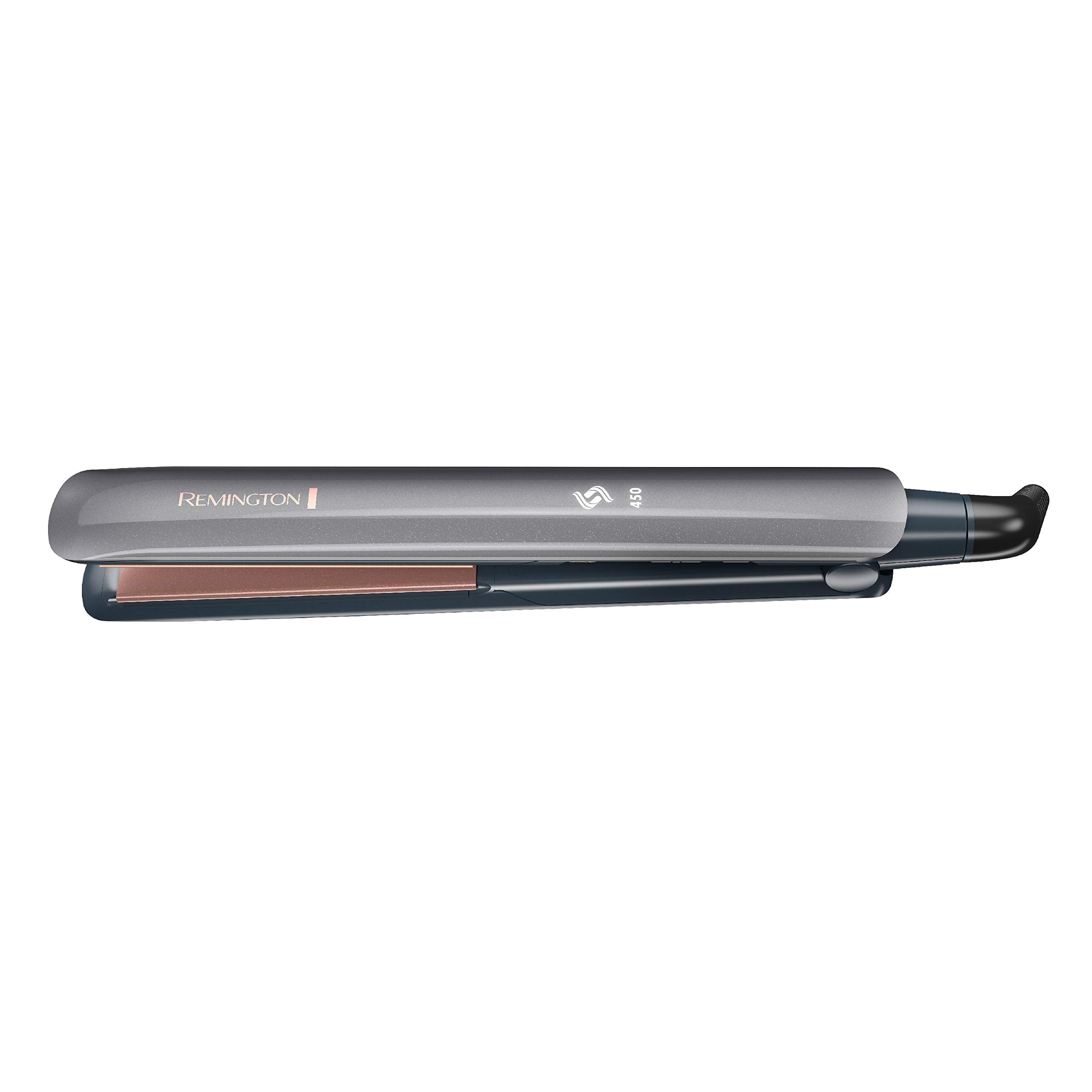 Remington S8598 SmartPRO straightener closeup shows grey finish for sleek styling