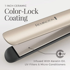 Remington S8A900 color care coating close-up with keratin oil and UV filters