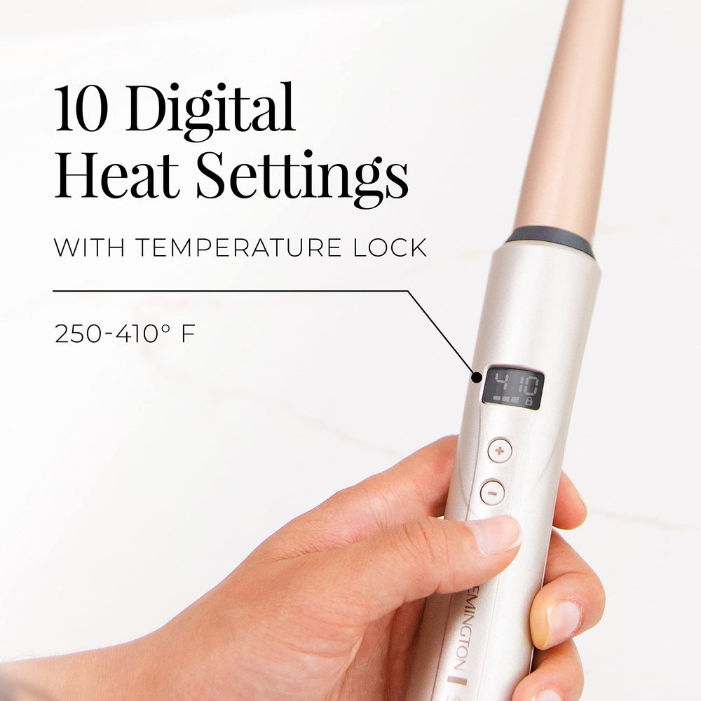 Remington Shine Therapy 10 digital heat settings tailor to hair.
