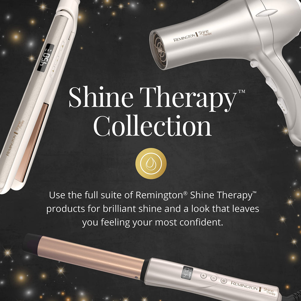 Remington Shine Therapy natural curls look with soft, glossy finish.