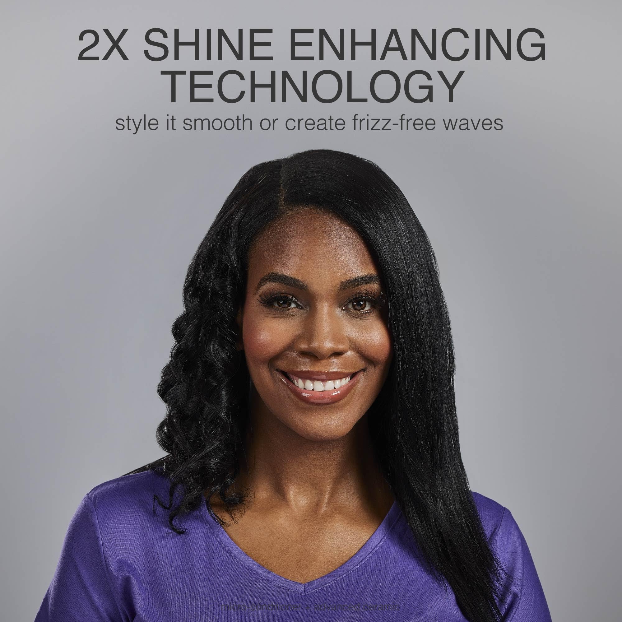 Remington styling a small hair section to show precise, salon-like results