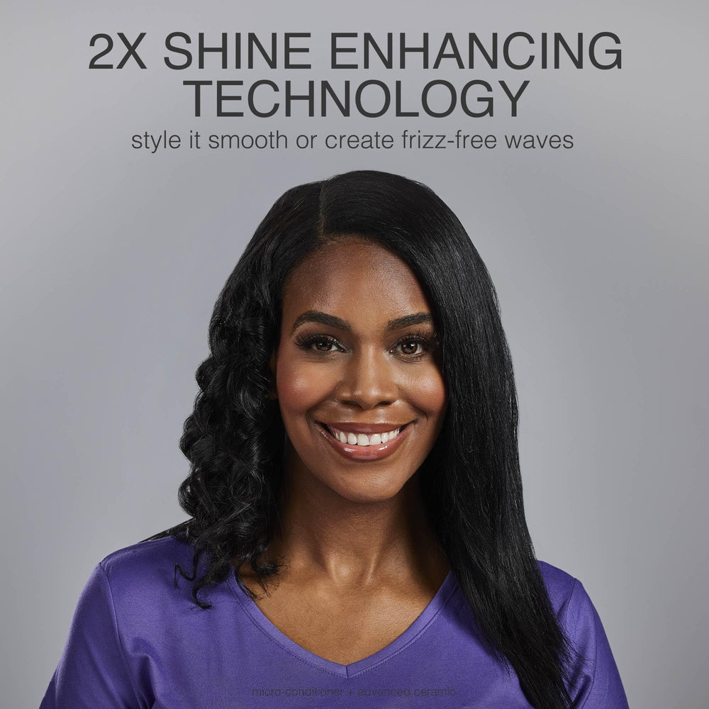 Remington styling a small hair section to show precise, salon-like results