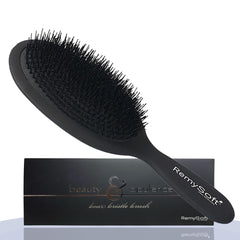 RemySoft Beauty & Opulence oval paddle brush detangles hair with gentle nylon bristles