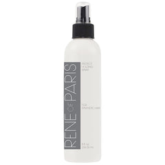 Rene of Paris extra-hold hairspray bottle showing strong hold for synthetic wigs.