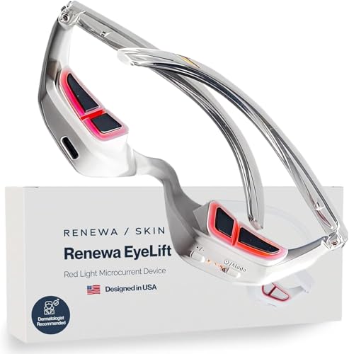 Renewa EyeLift wearable device closeup for at-home refreshing skincare sessions.