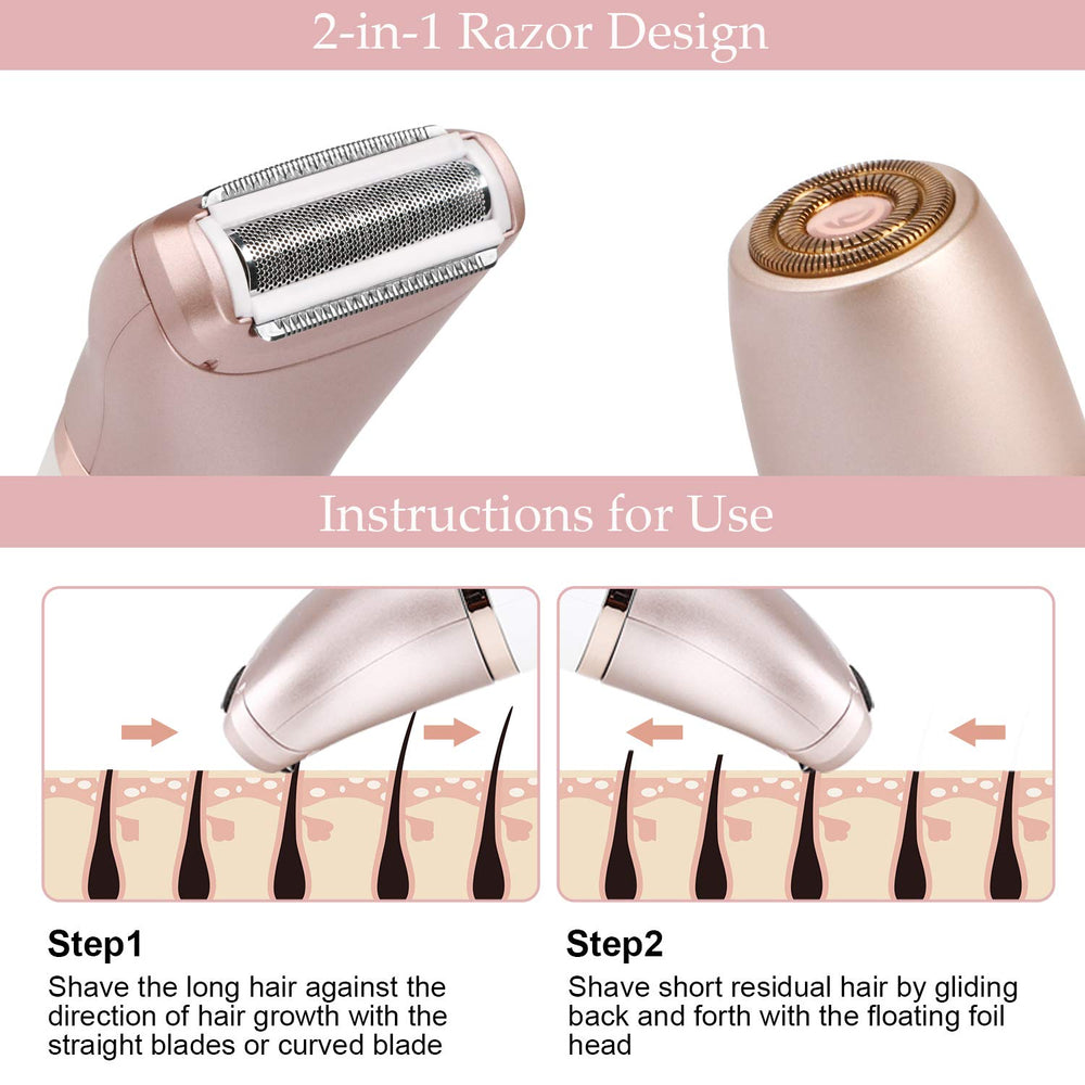 RenFox body-trimmer head in use for leg and arm hair with clean, quick results.