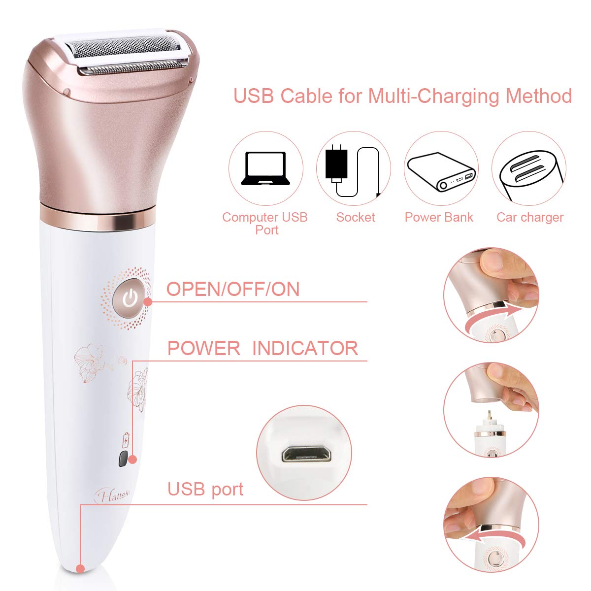 RenFox usb-recharge port highlight for long-lasting cordless use.