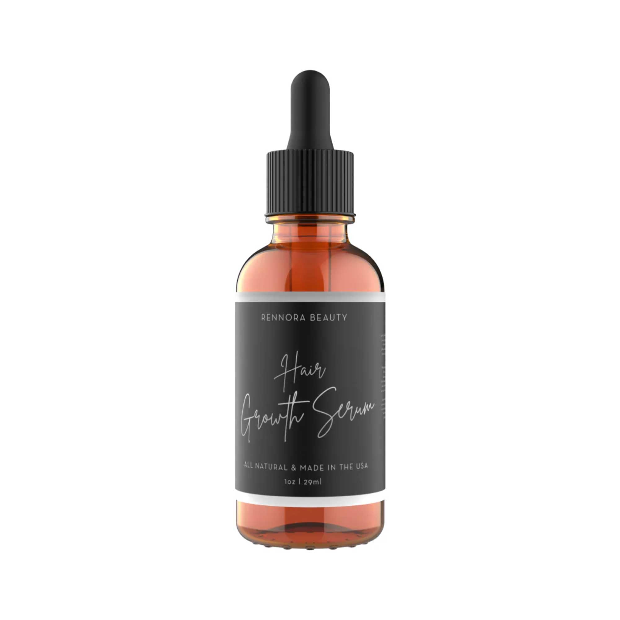 Rennora Beauty hair growth serum bottle for scalp nourishment and potential growth support.