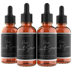 Rennora Beauty hair growth serum bottle with organic herbs for scalp support