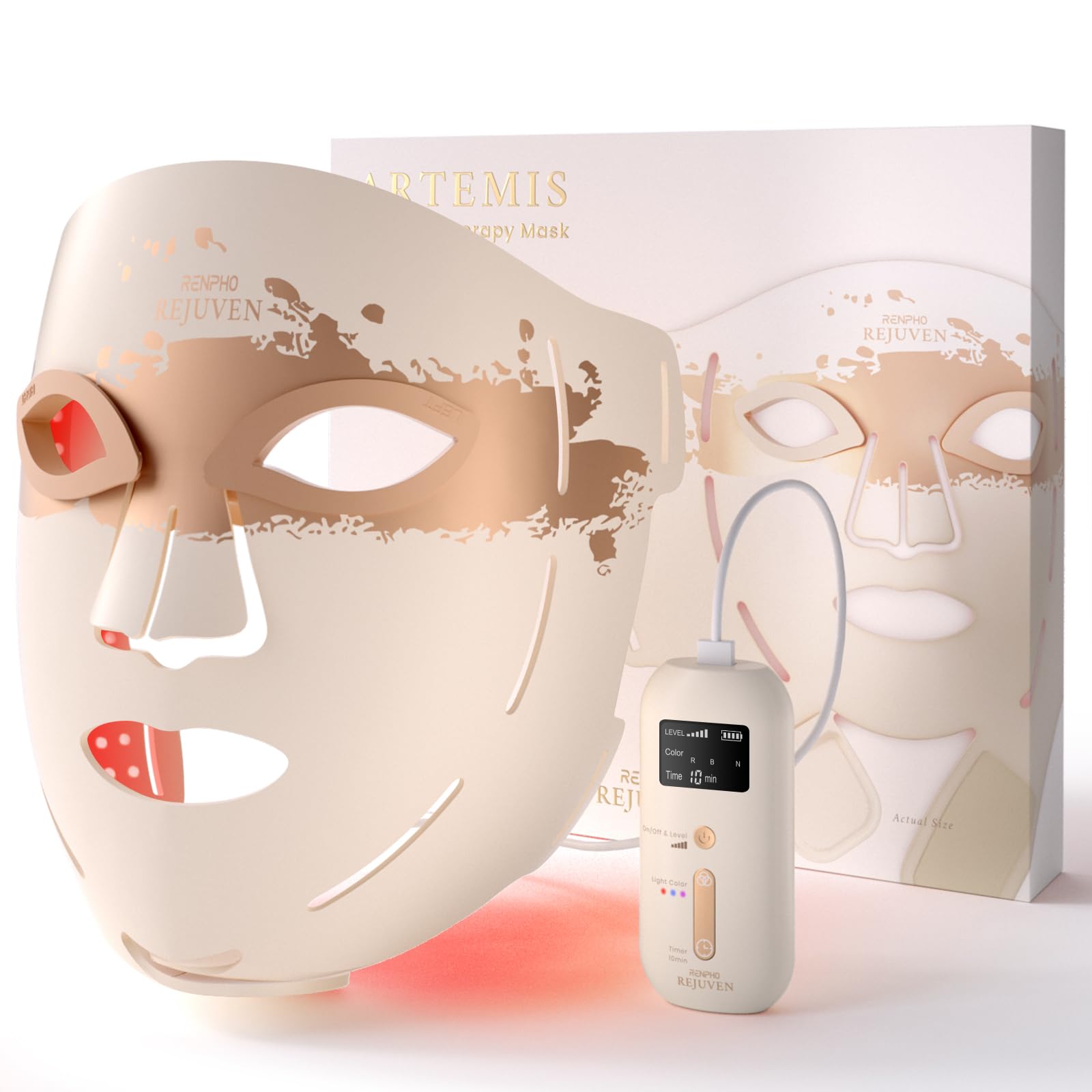 RENPHO red light therapy mask full-face coverage for even light delivery