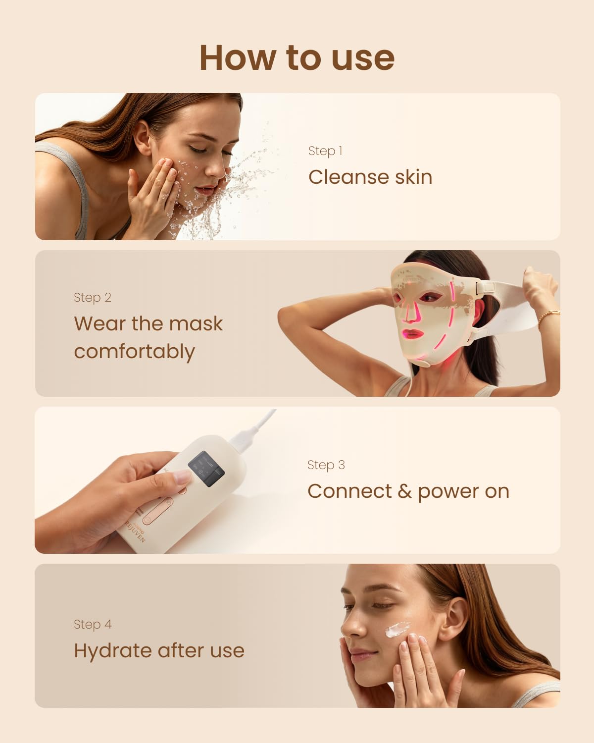 RENPHO red light therapy mask ready for home or travel use