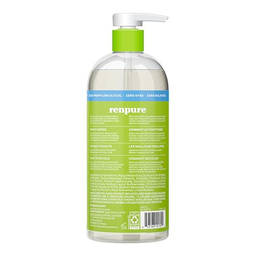 Renpure Kiwi Hyaluronic Body Wash rich lather for gentle cleansing and moisture.