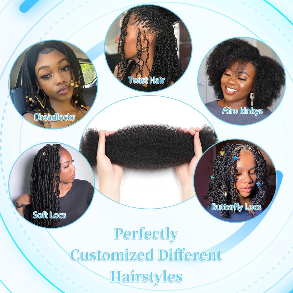 Renyarch Afro Kinky Bulk Hair dye-friendly image indicates easy color customization.