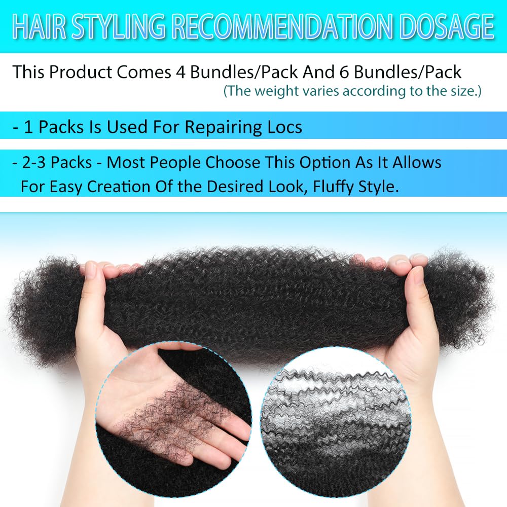 Renyarch Afro Kinky Bulk Hair repair-ready bundle suitable for fixing loose braids.