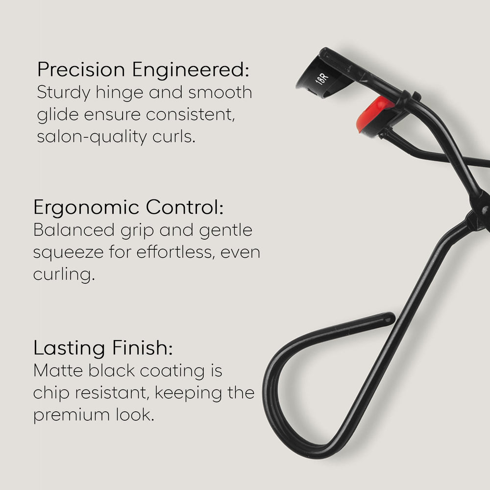 rephr 18R base-to-tip curl motion smooths lashes in one motion.