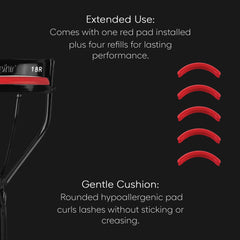 rephr 18R includes five silicone refill pads for consistent curling results.