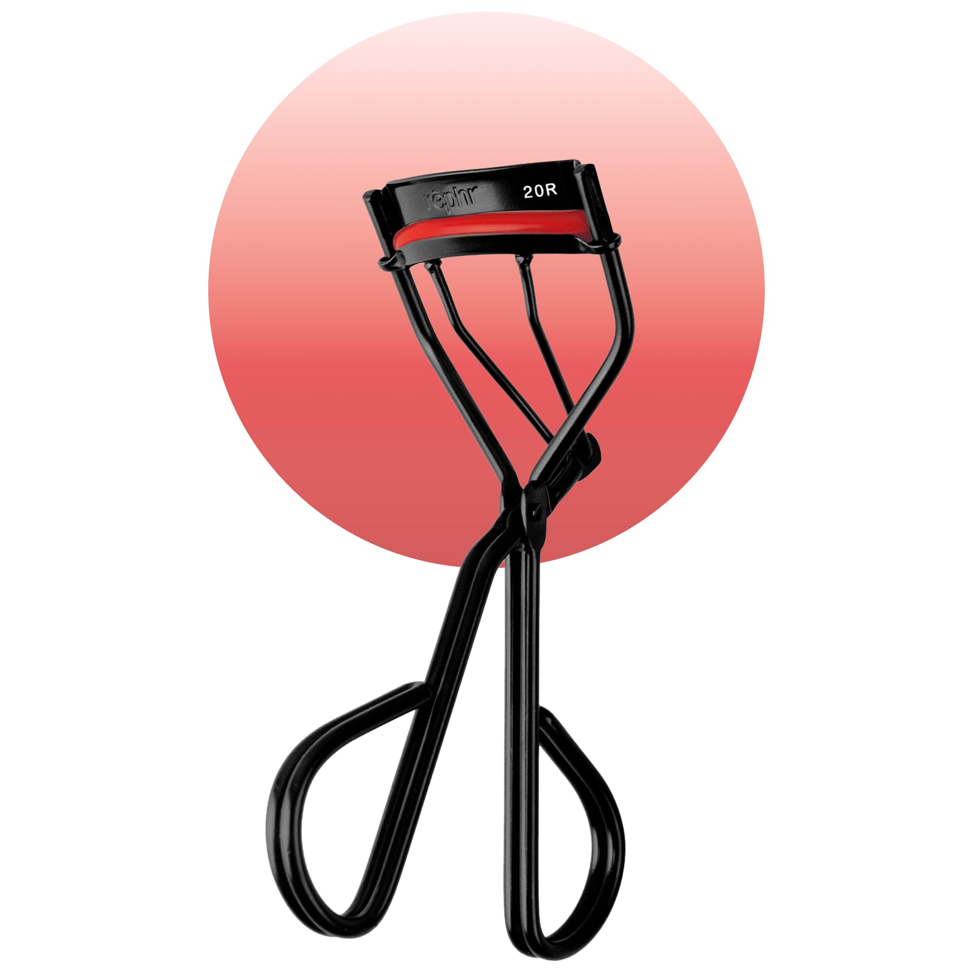 rephr 20R eyelash curler close-up with double-barrel for lasting lift