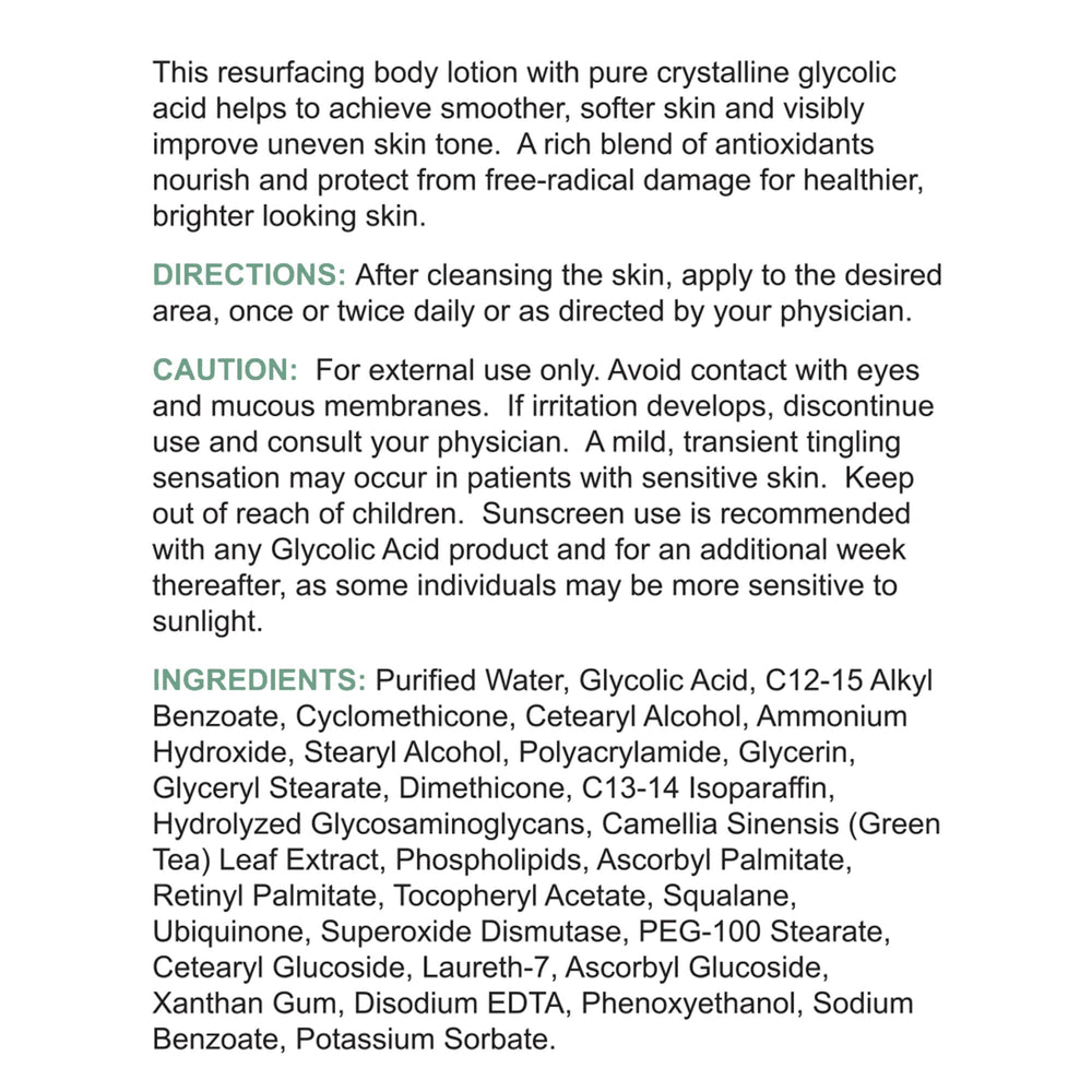 Packaging of Replenix Glycolic Acid 15% lotion highlights dermatologist-developed formula.