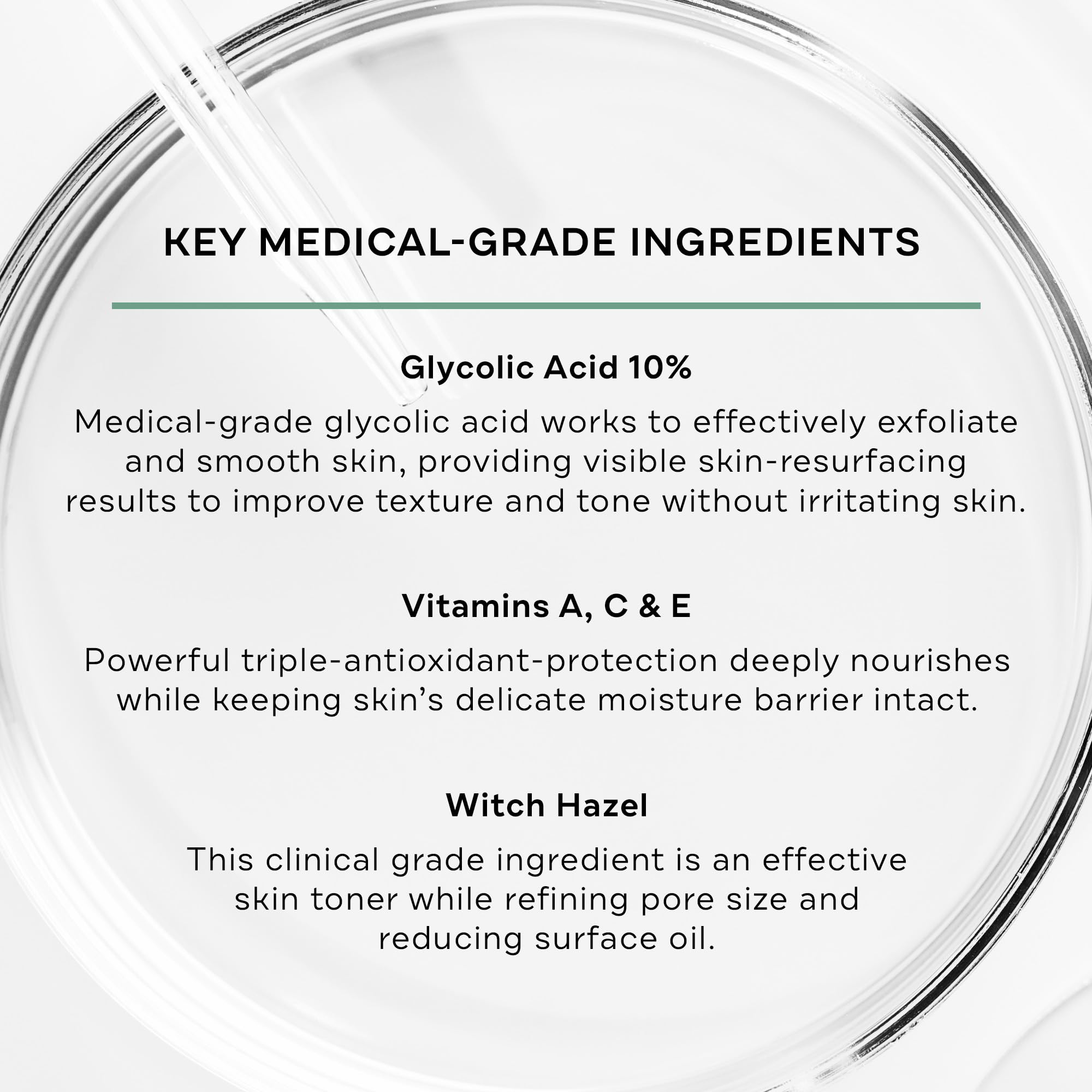 Replenix Glycolic Acid 10% pads application demonstrates targeted area use.