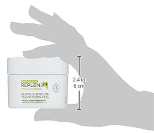 Replenix Glycolic Acid 10% pads beside serum and lotion for layering.
