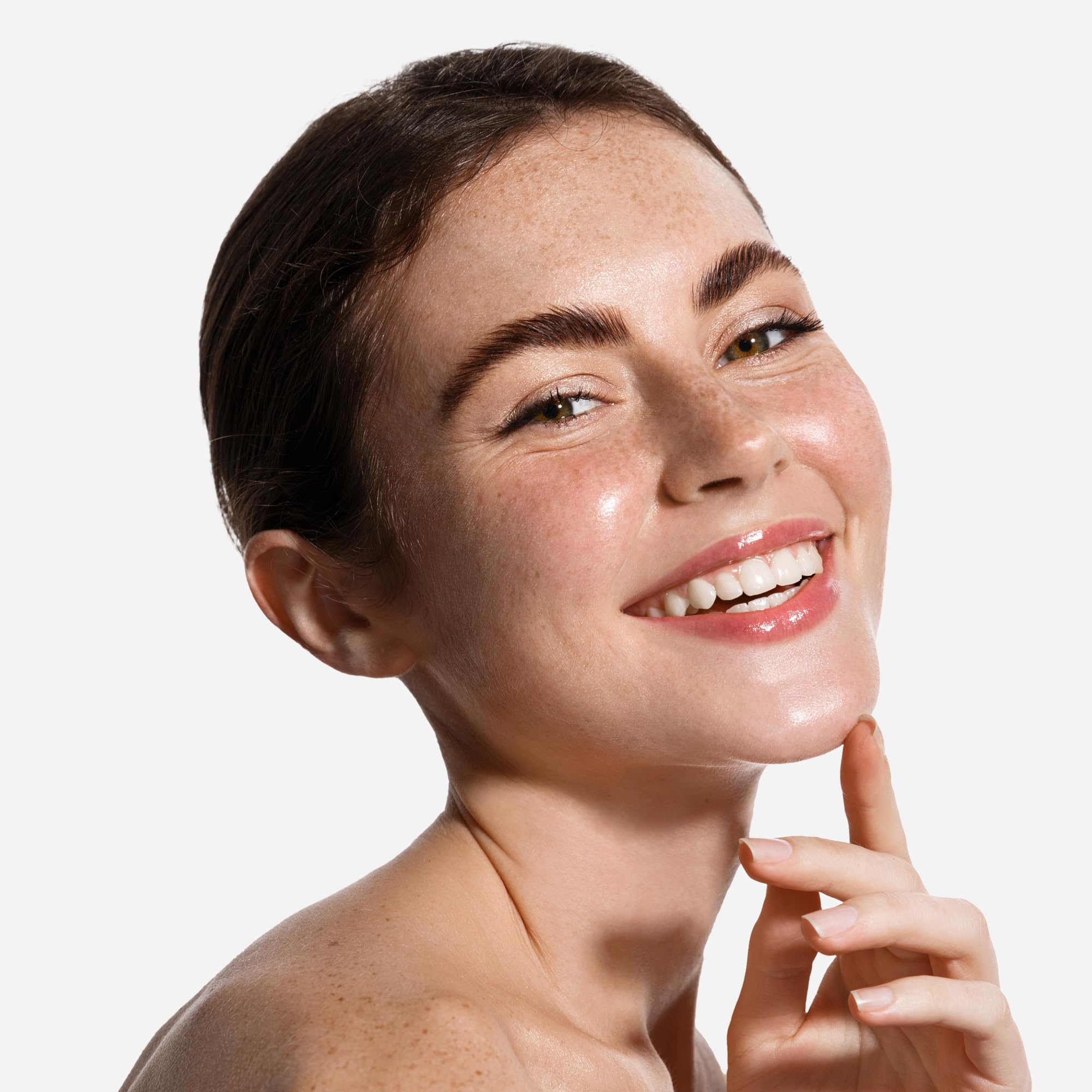Hands applying Replenix Glycolic Acid 15% body lotion to arm for gentle exfoliation.