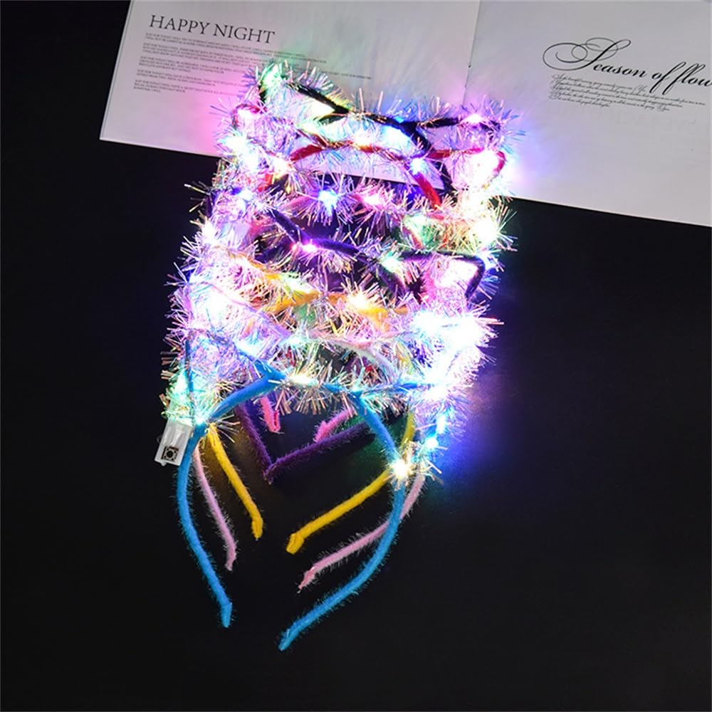 REQO LED cat ears headband flexible frame adapts to head shapes