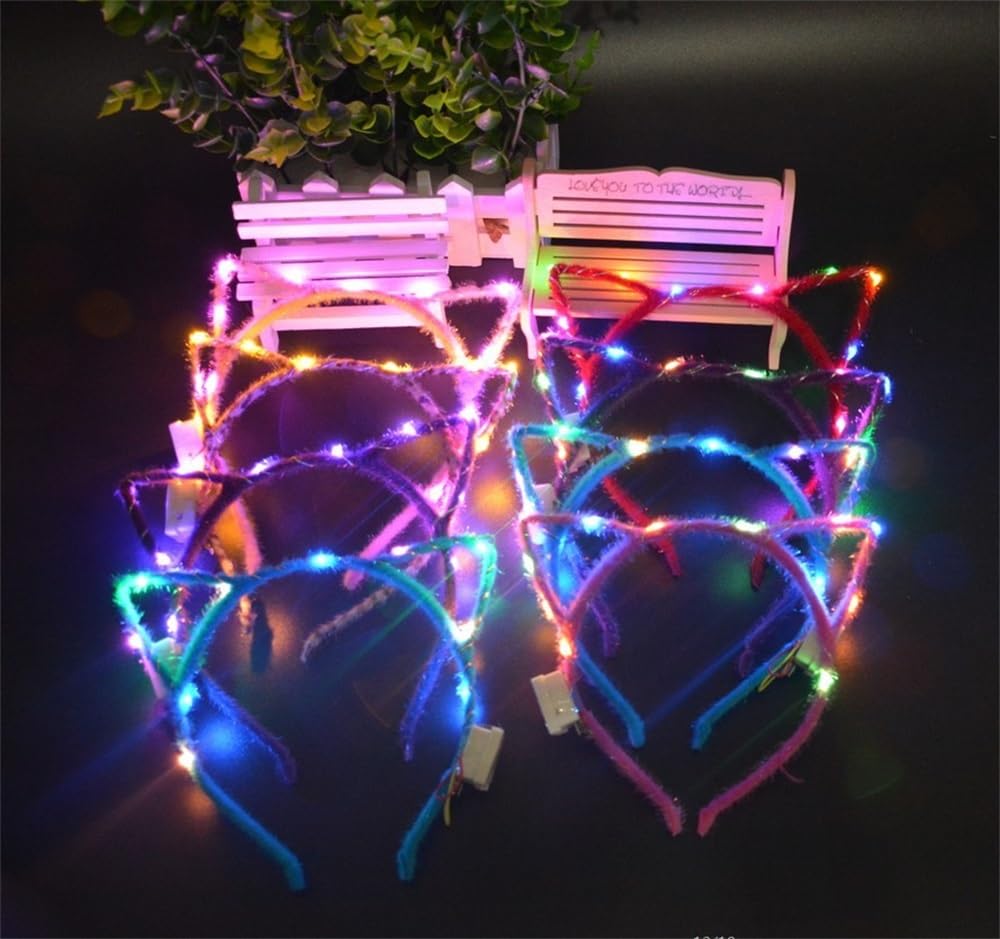 REQO LED cat ears headband closeup fabric texture for lasting wear