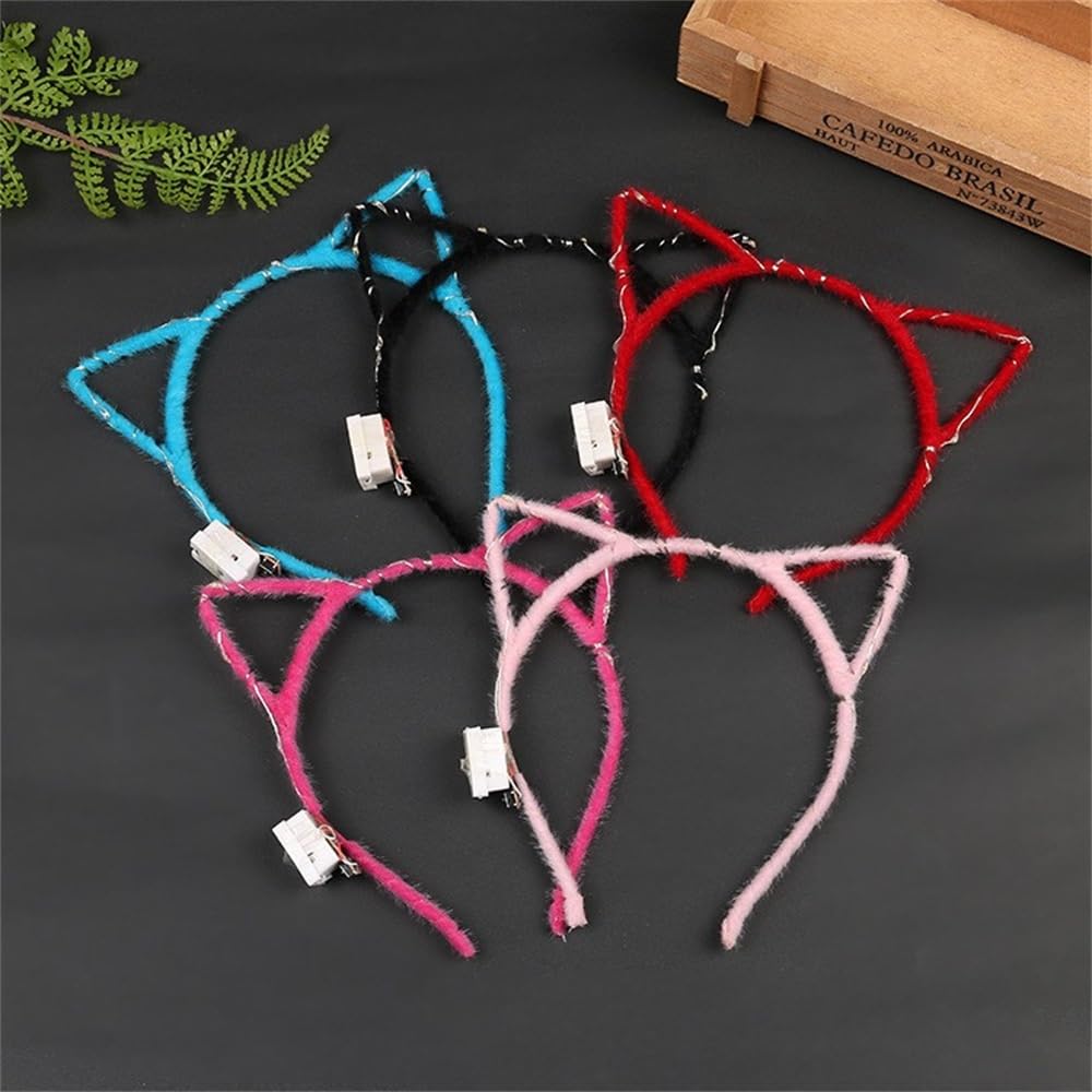 REQO LED cat ears headband at night club glow boosts party vibes