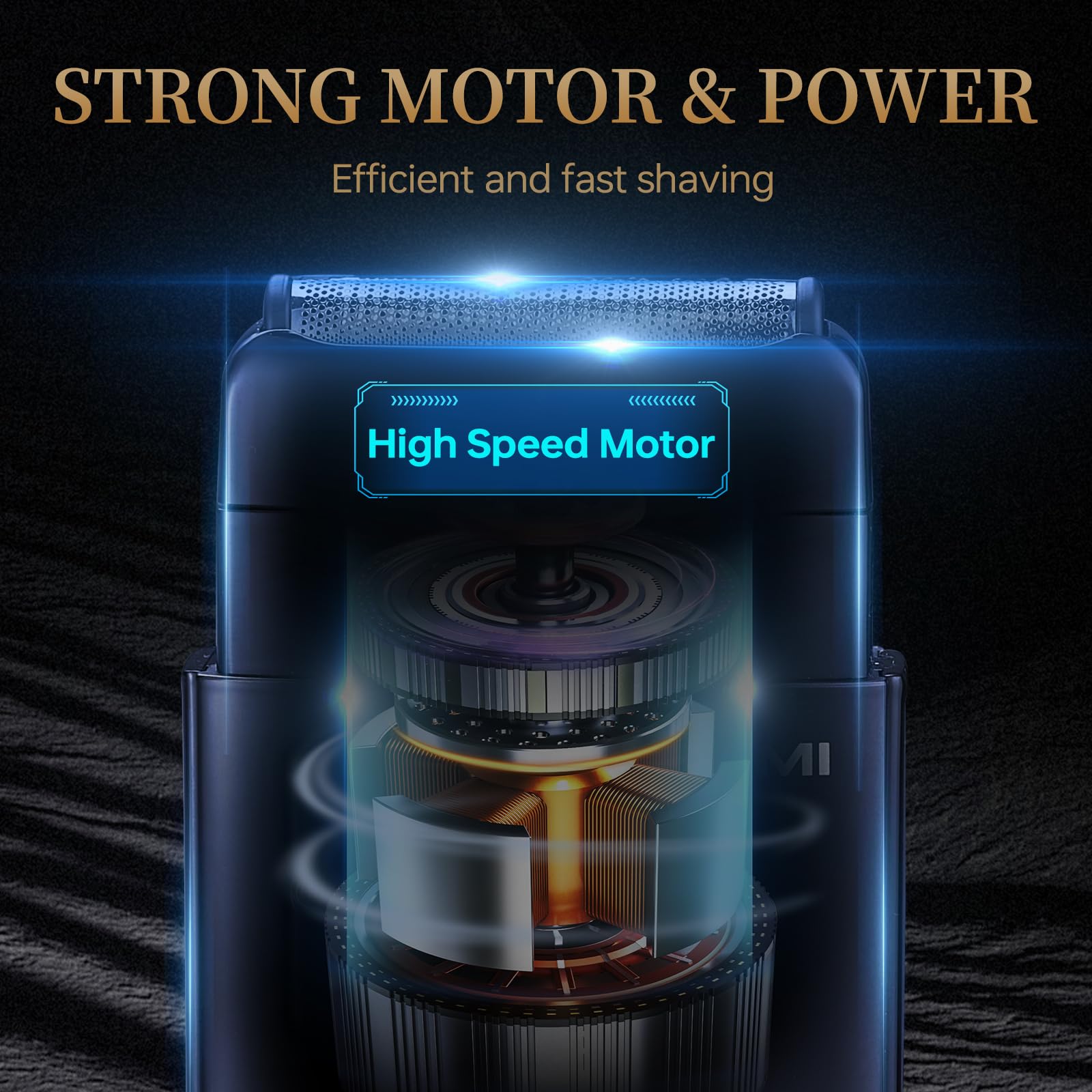 RESNOMI electric foil shaver dual-floating-blades demonstrate smooth contour adaptation.