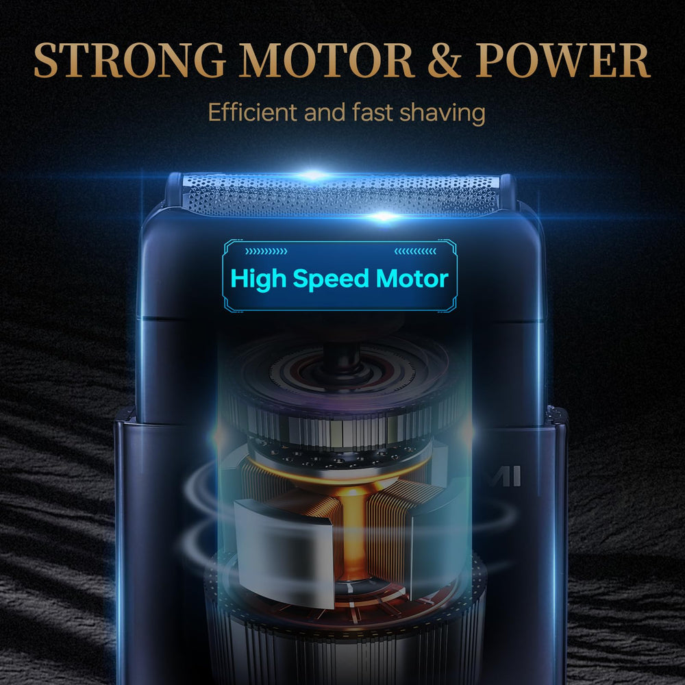 RESNOMI electric foil shaver dual-floating-blades demonstrate smooth contour adaptation.