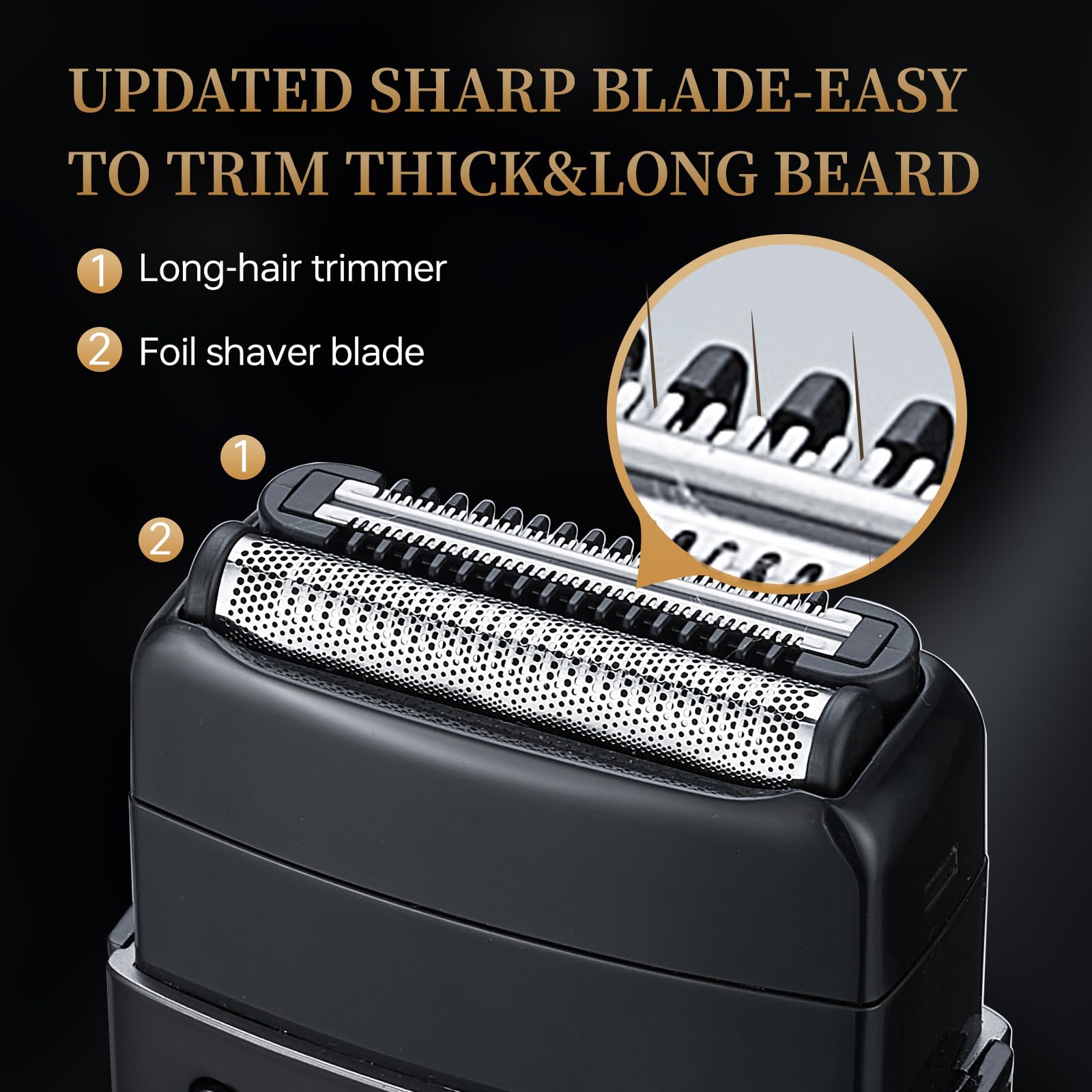 RESNOMI electric foil shaver lcd display shows battery and speed status for easy monitoring.
