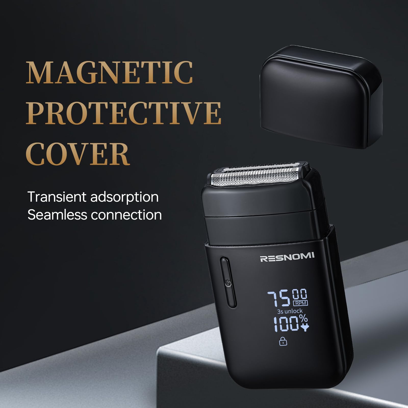 RESNOMI electric foil shaver wet-dry use offers flexible grooming options.