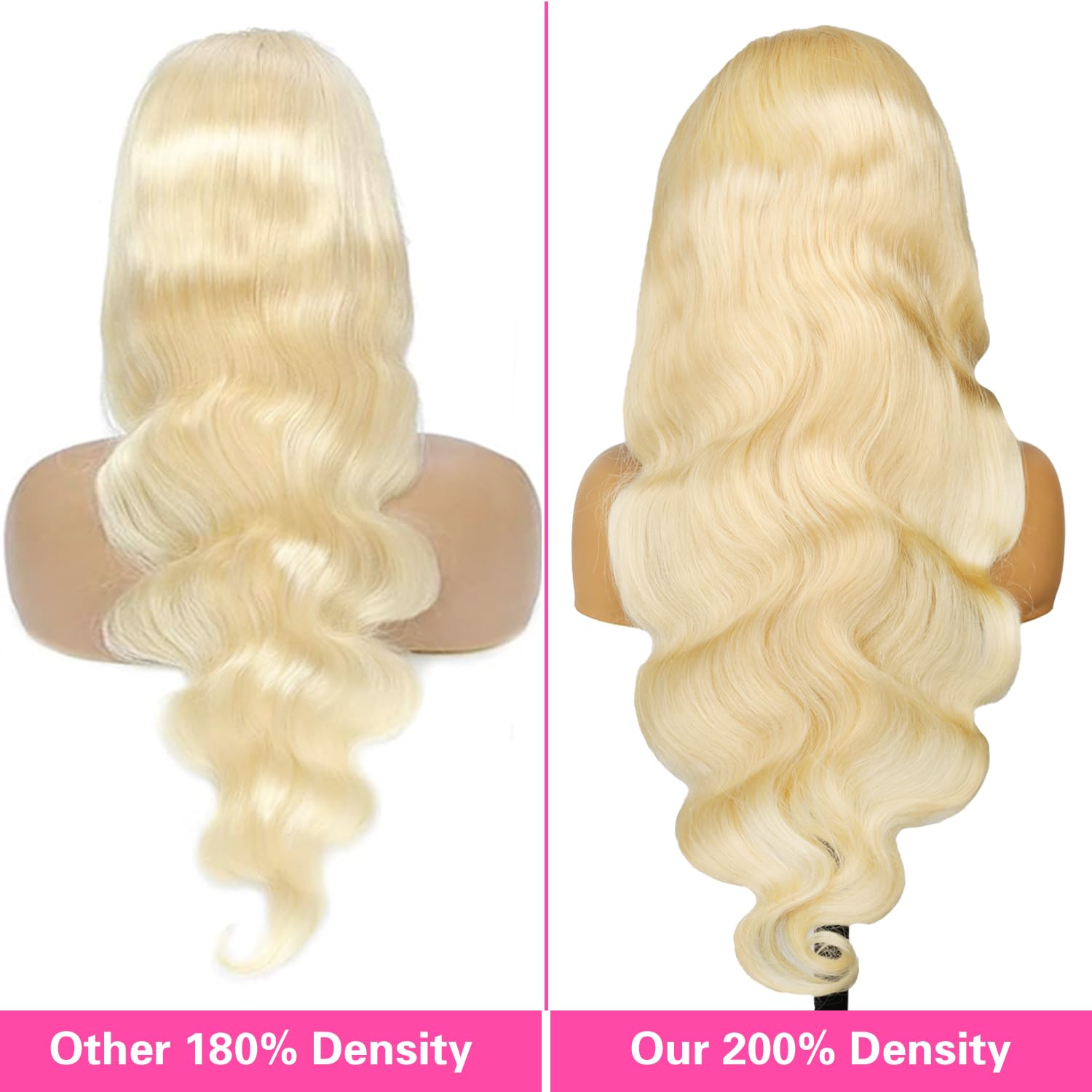 Resore 613 blonde virgin hair close-up highlights healthy density for full look