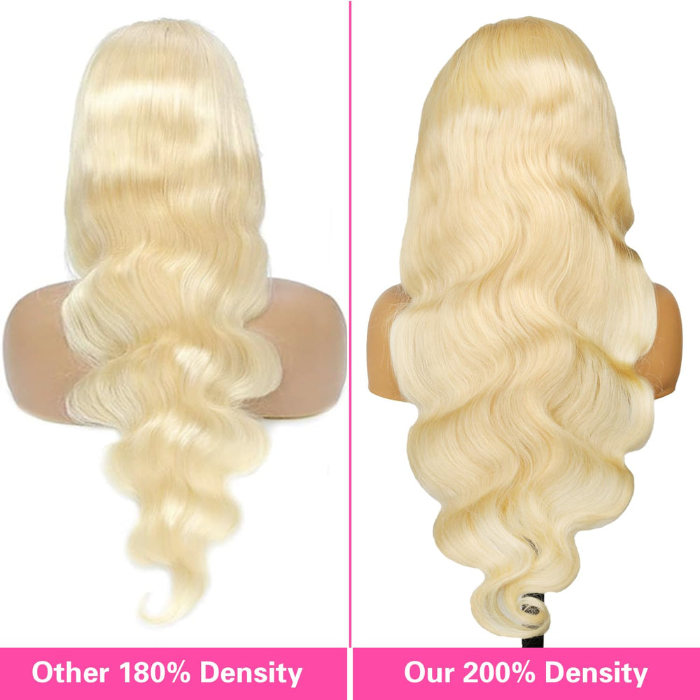 Resore 613 blonde virgin hair close-up highlights healthy density for full look