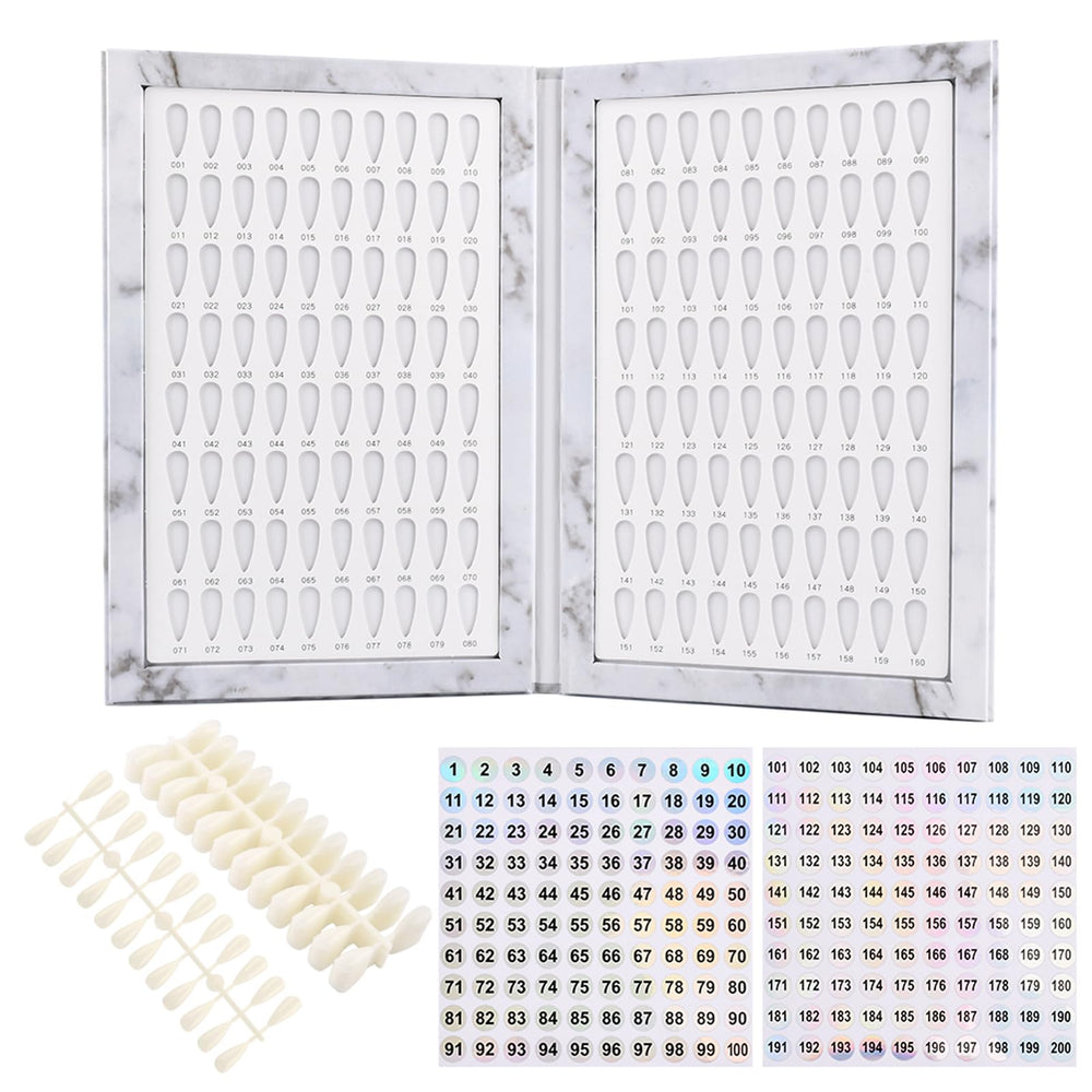 Restynic 160-color nail display book interior pages show color swatches for quick matching.
