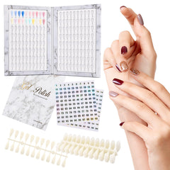 Restynic nail tips display with 240 pieces highlights organized tips for fast selection.