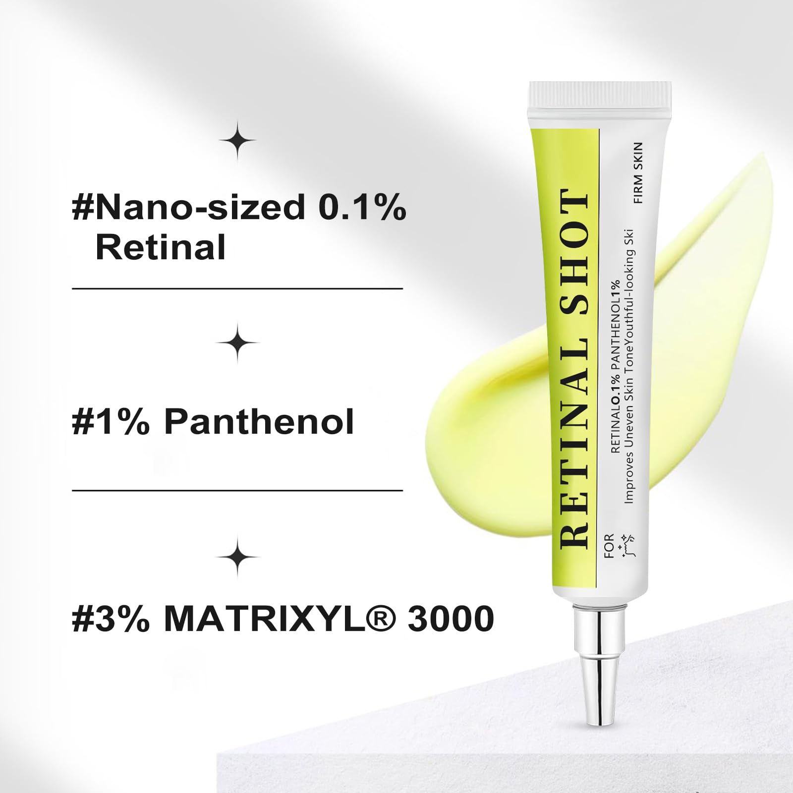Retinal Shot Tightening Booster night routine setup hints at glow.